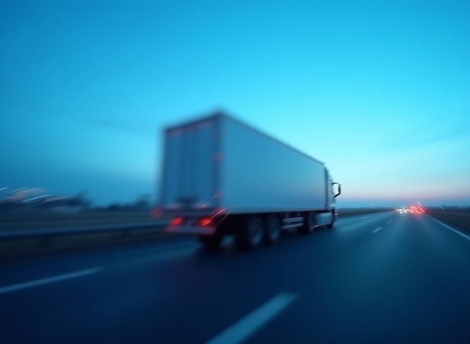 Clean, white, unmarked expedited logistics truck for secure pharmaceutical delivery