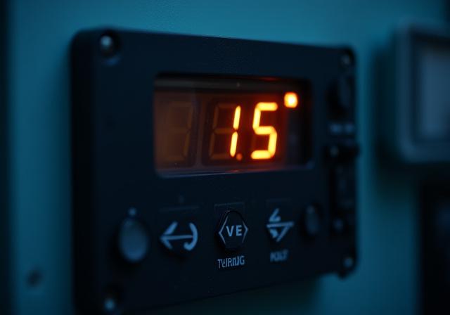 Digital reefer control interface showing temperature stabilization