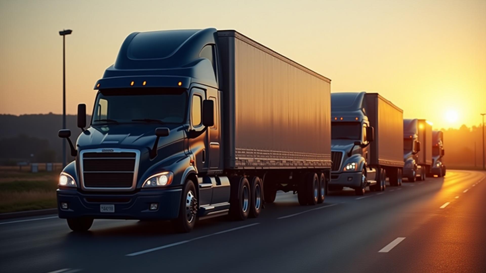 Reliable fleet of E & L Trucking units at the Addison NY depot